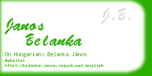 janos belanka business card